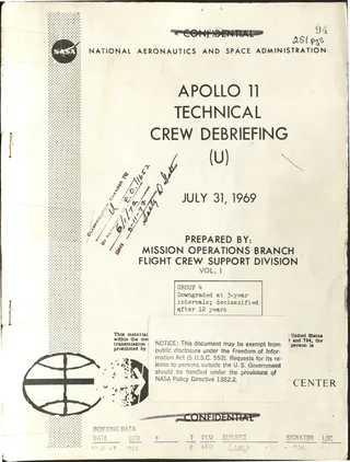 Apollo 11 crew debriefing
